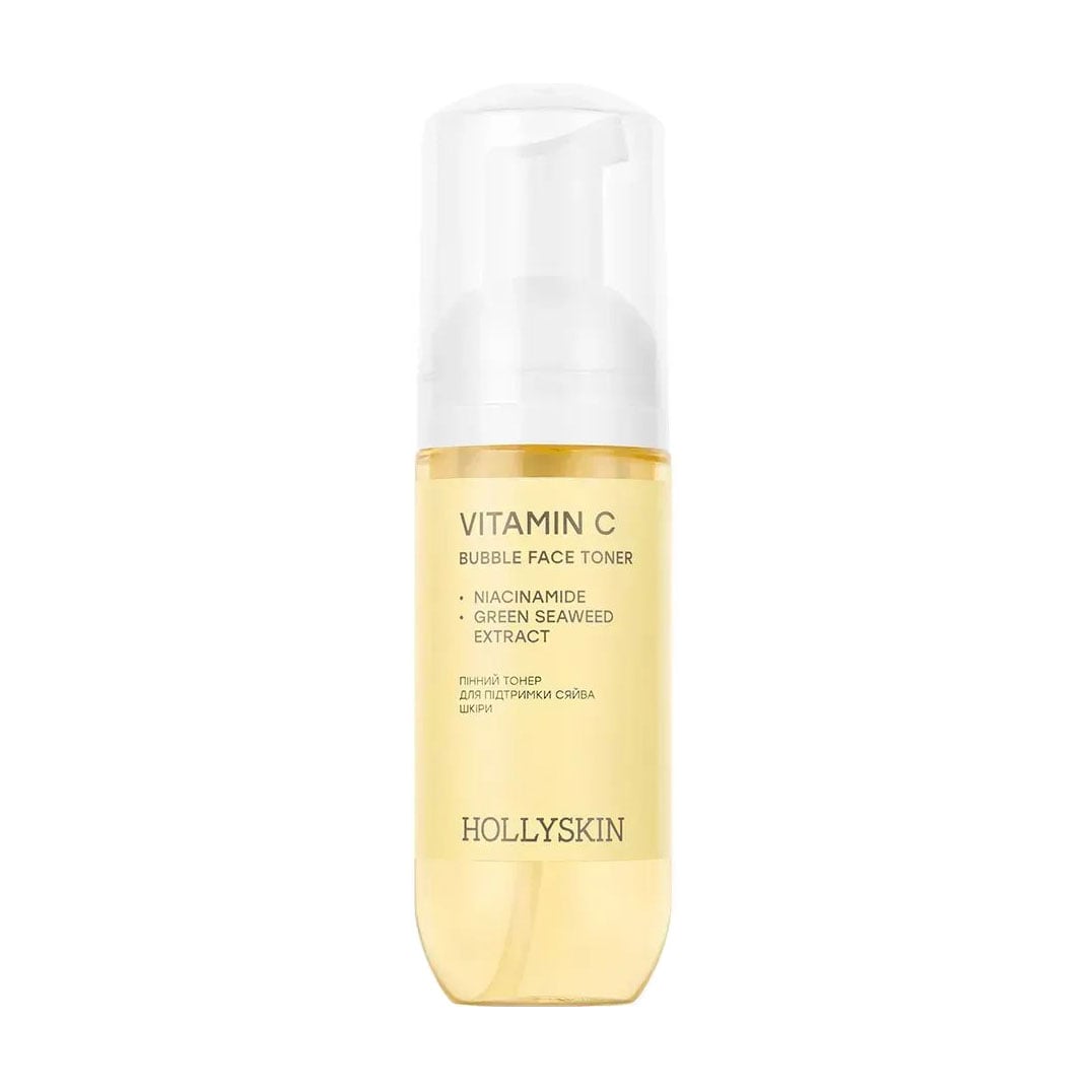 Пінний тонер для обличчя Hollyskin Bubble Face Toner Vitamin C для підтримки сяйва шкіри, 150 мл